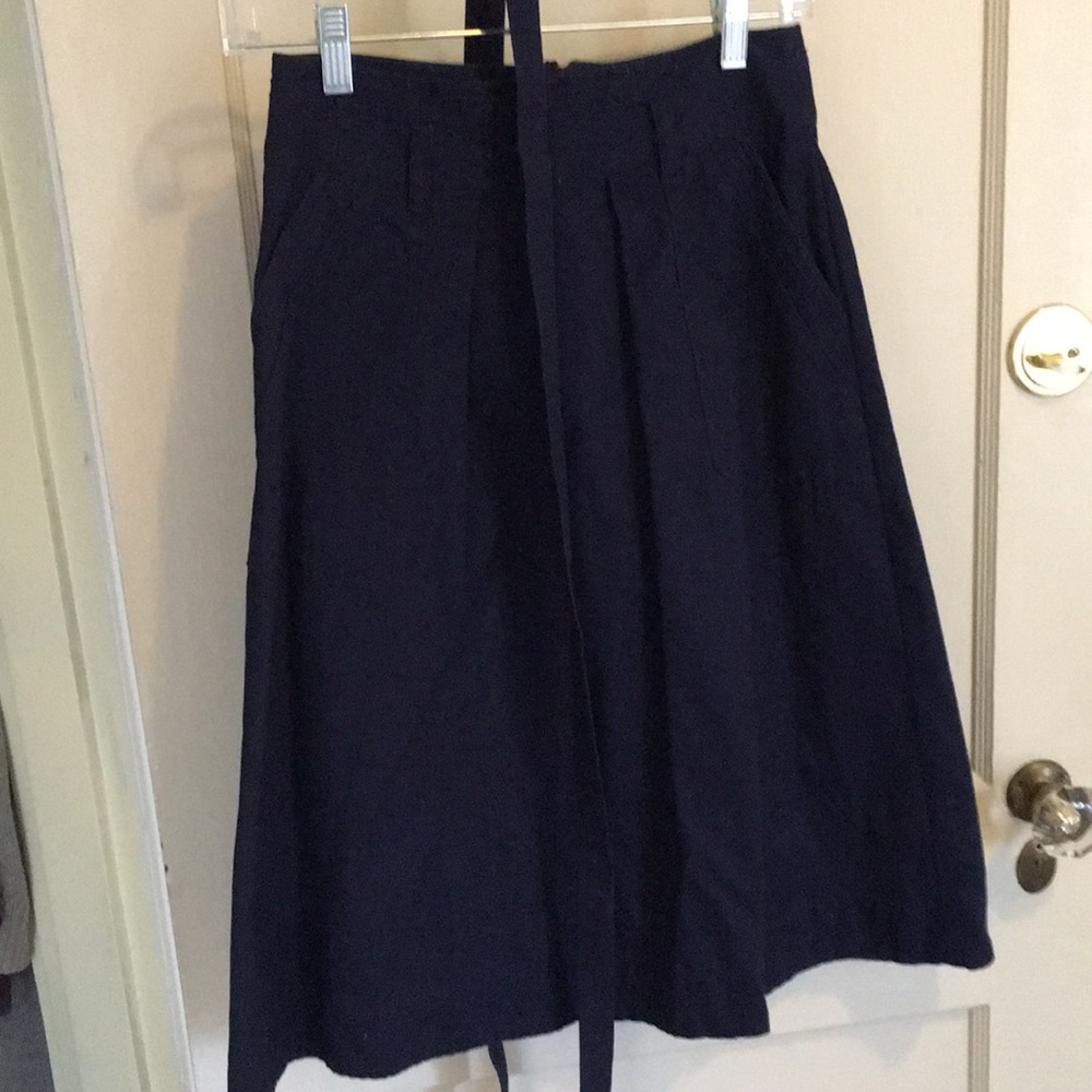 100% Cotton Navy Midi Skirt